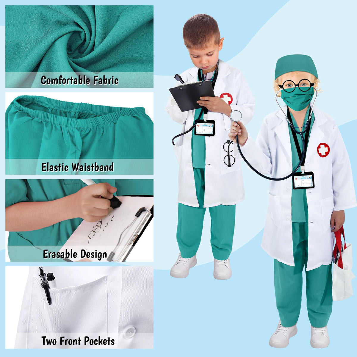 Boutrele cap completes a realistic doctor look for kids