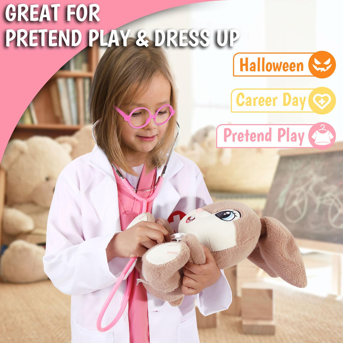 Boutrele kids scrubs top with pockets for easy prop storage