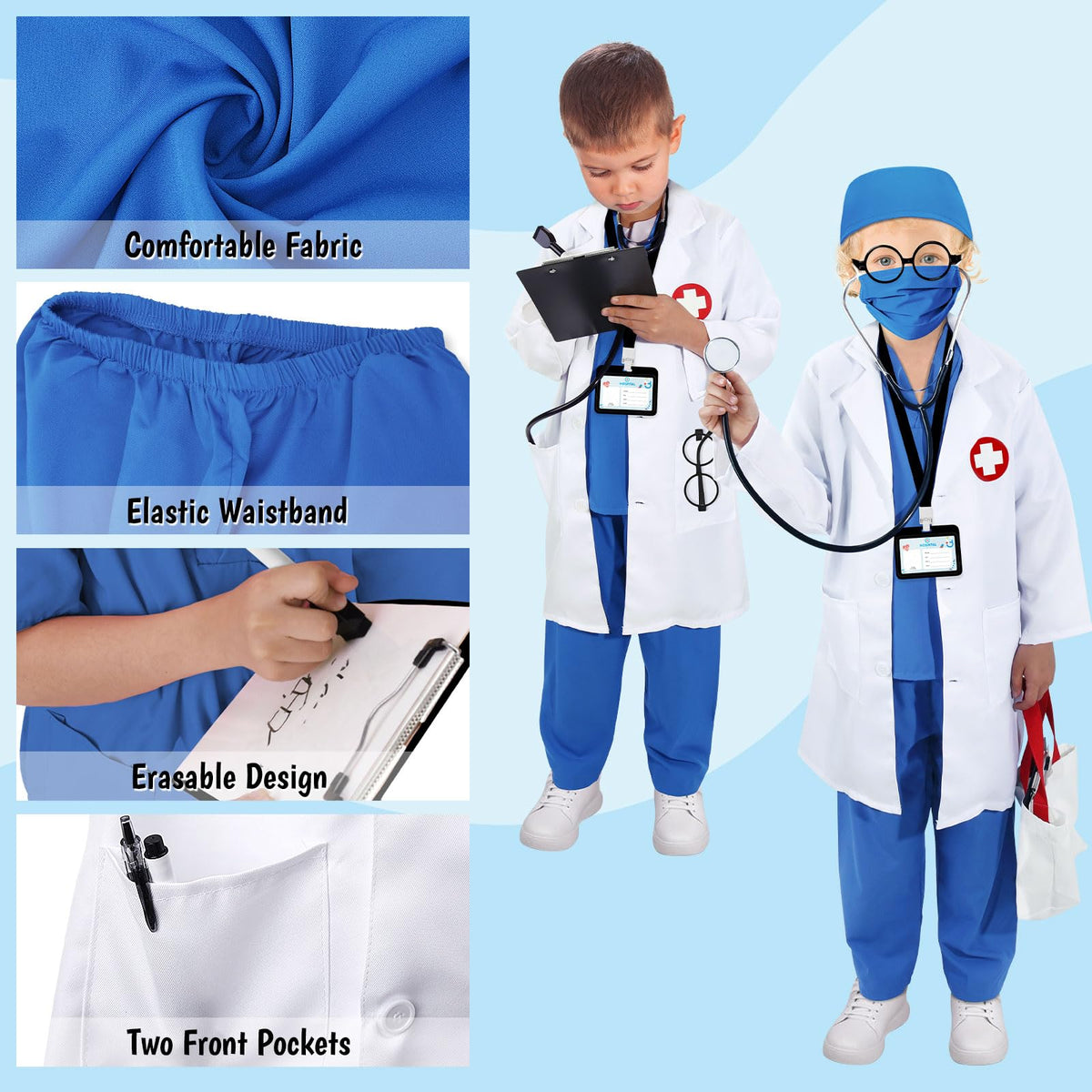 Boutrele doctor stethoscope lets kids hear pretend heartbeat.