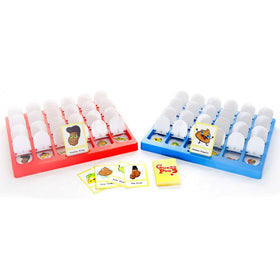 Boxer Gifts Guess Poo board game play setup showing two players enjoying a family game night