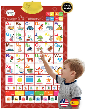 Boxiki kids bilingual wall chart ABC letters boosts early literacy through visuals.