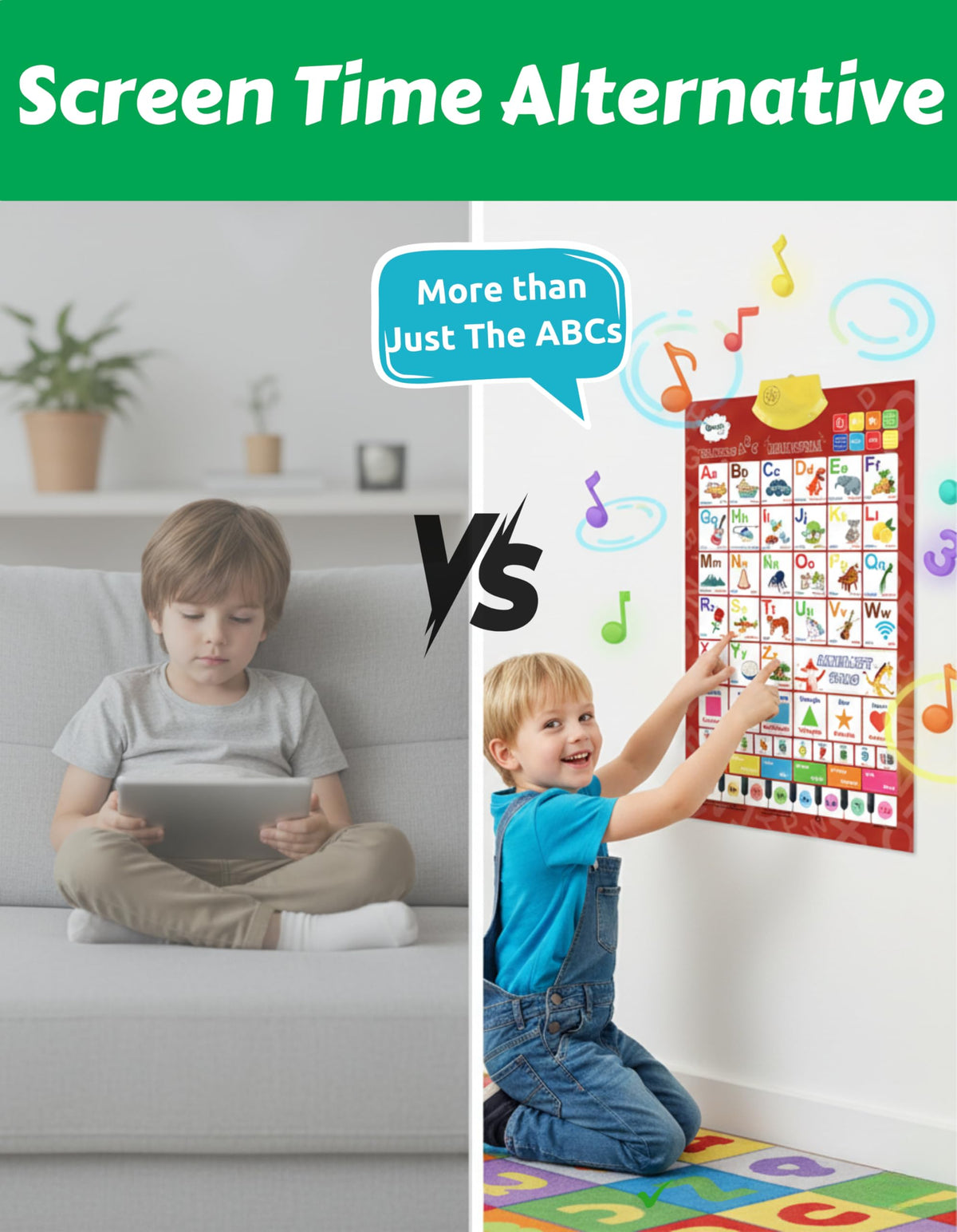 Boxiki kids bilingual wall chart interactive learning poster enhances language skills.