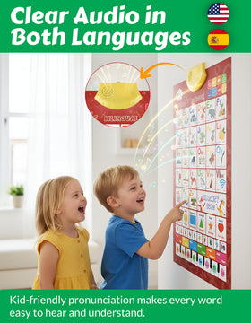 Boxiki kids bilingual wall chart numbers 123 supports counting and number recognition.