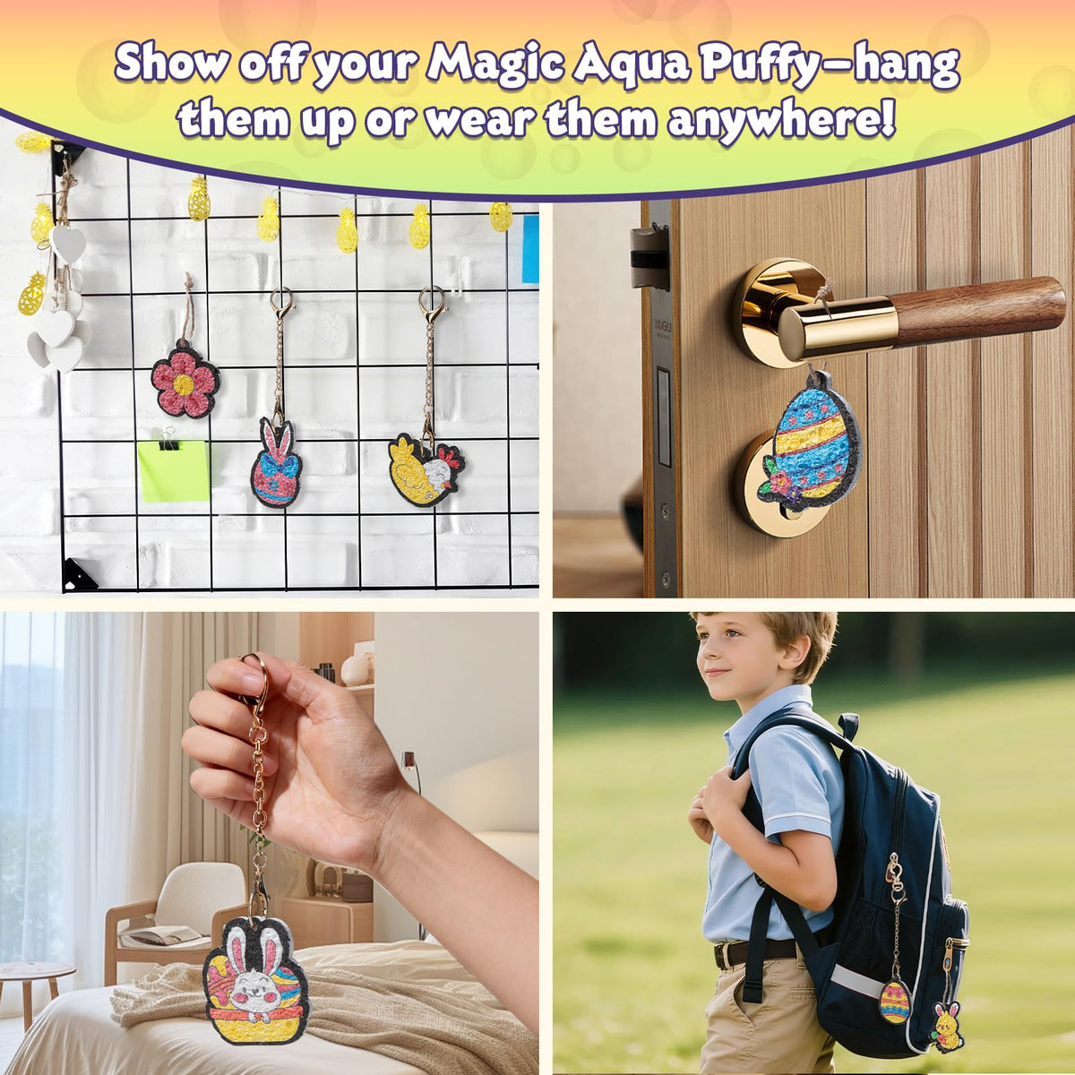 BoxNoble Magic Aqua Puffy backpack charms for portable creative flair