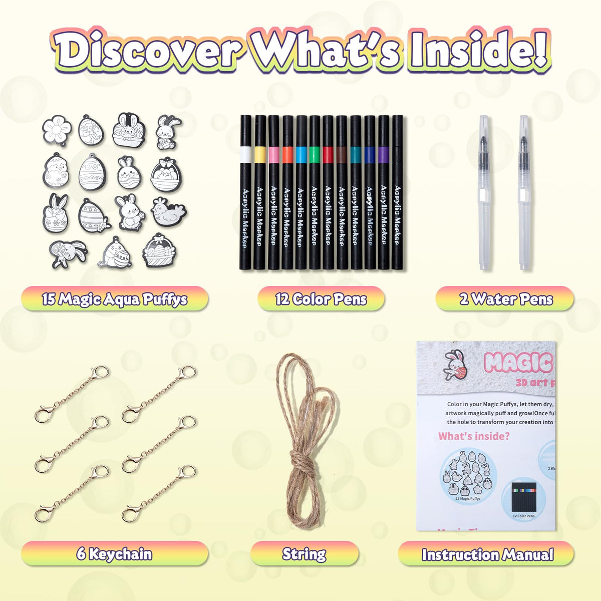 BoxNoble Magic Aqua Puffy dry art becomes a unique keychain