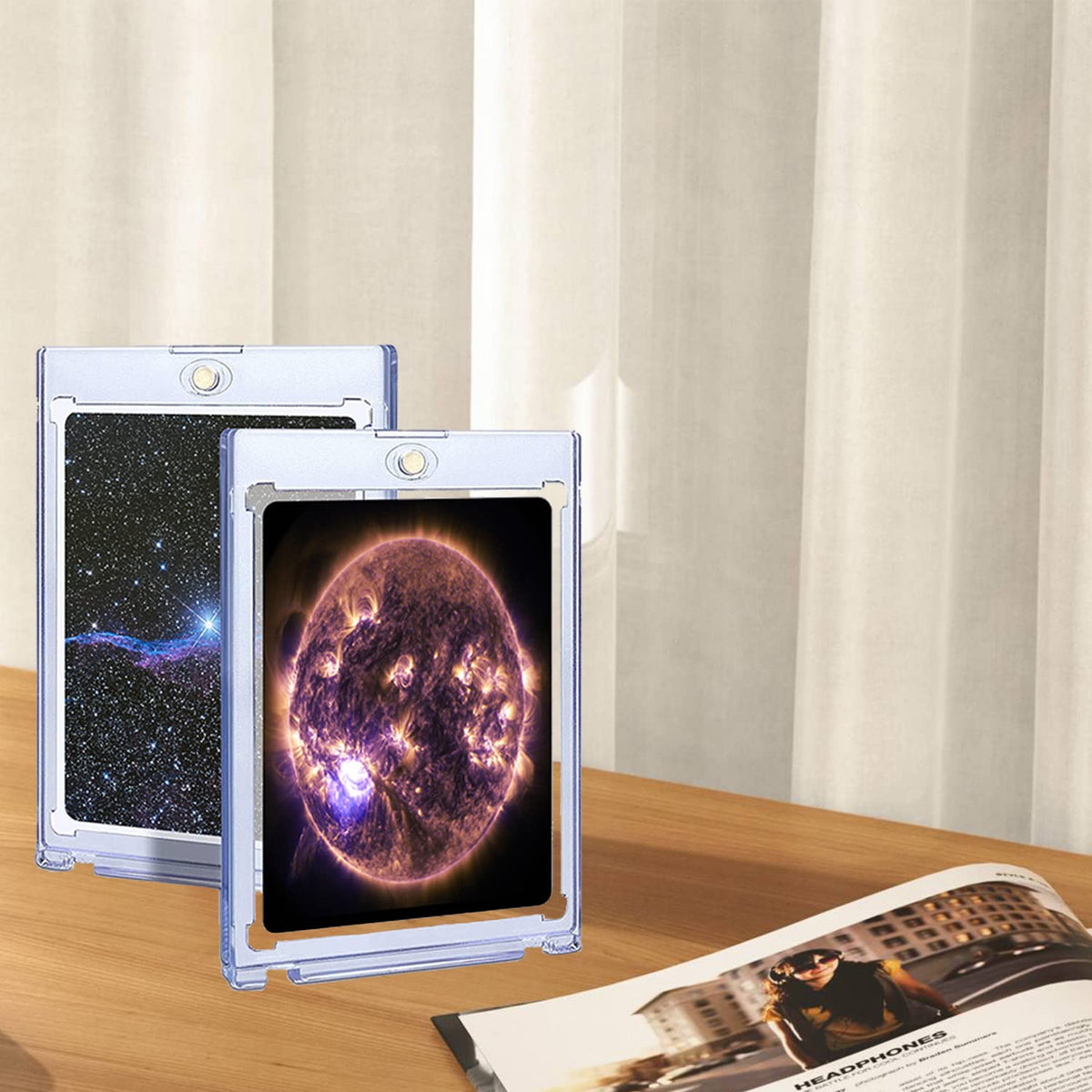 Boyanbb hard-plastic sleeve shields valuable cards from scratches during sorting and storage.