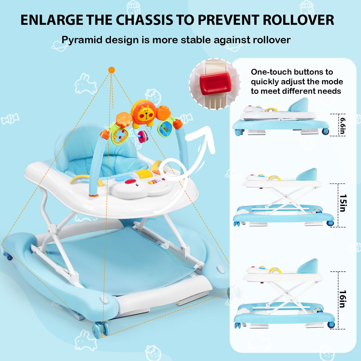 Boyro Baby safety design provides stability and secure movement