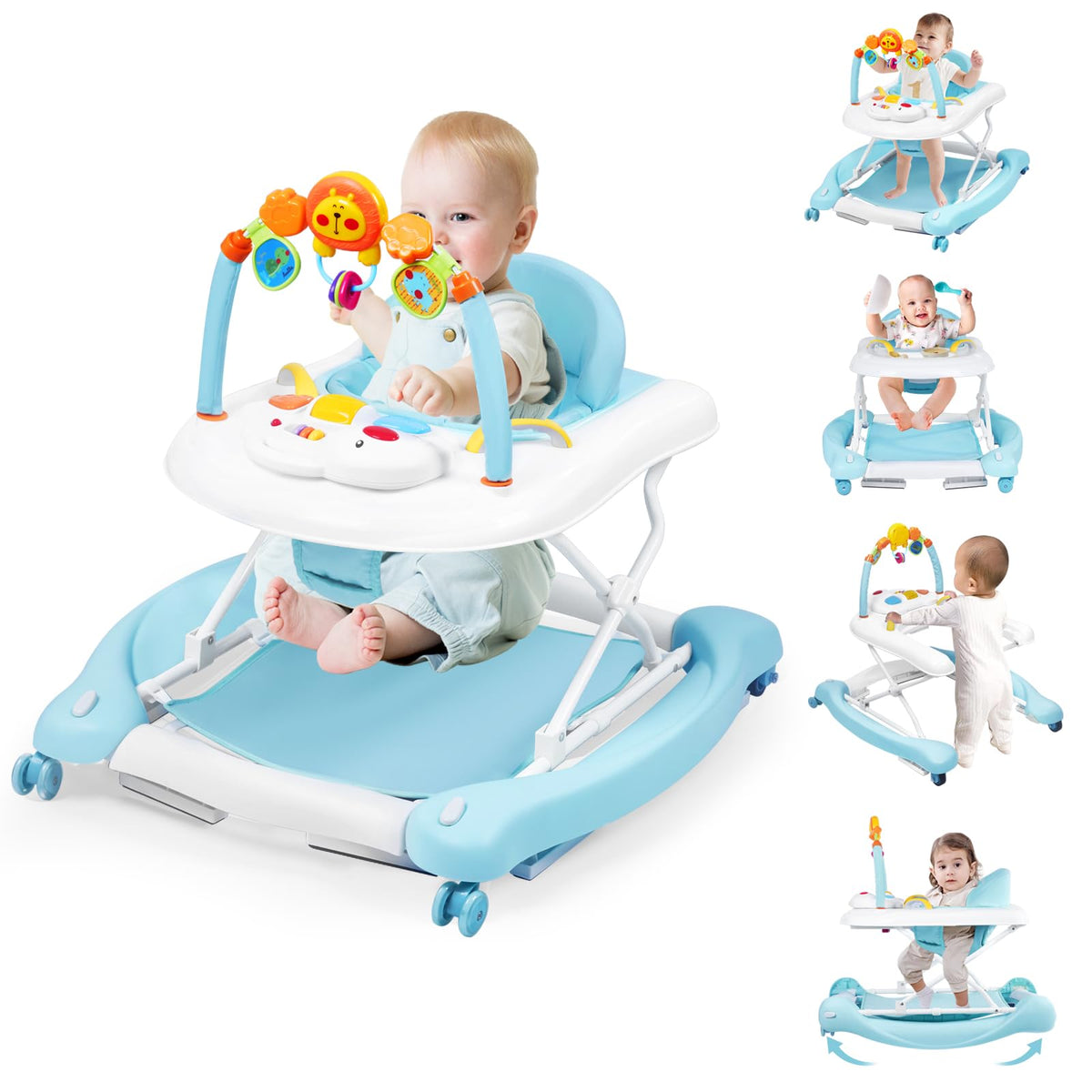 Boyro Baby 5-in-1 walker in walk mode supports early walking with stable chassis