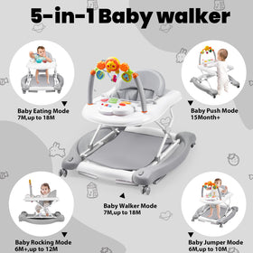 Boyro Baby Adjustable Height walker demonstrates growth-friendly design enhancing proper posture.