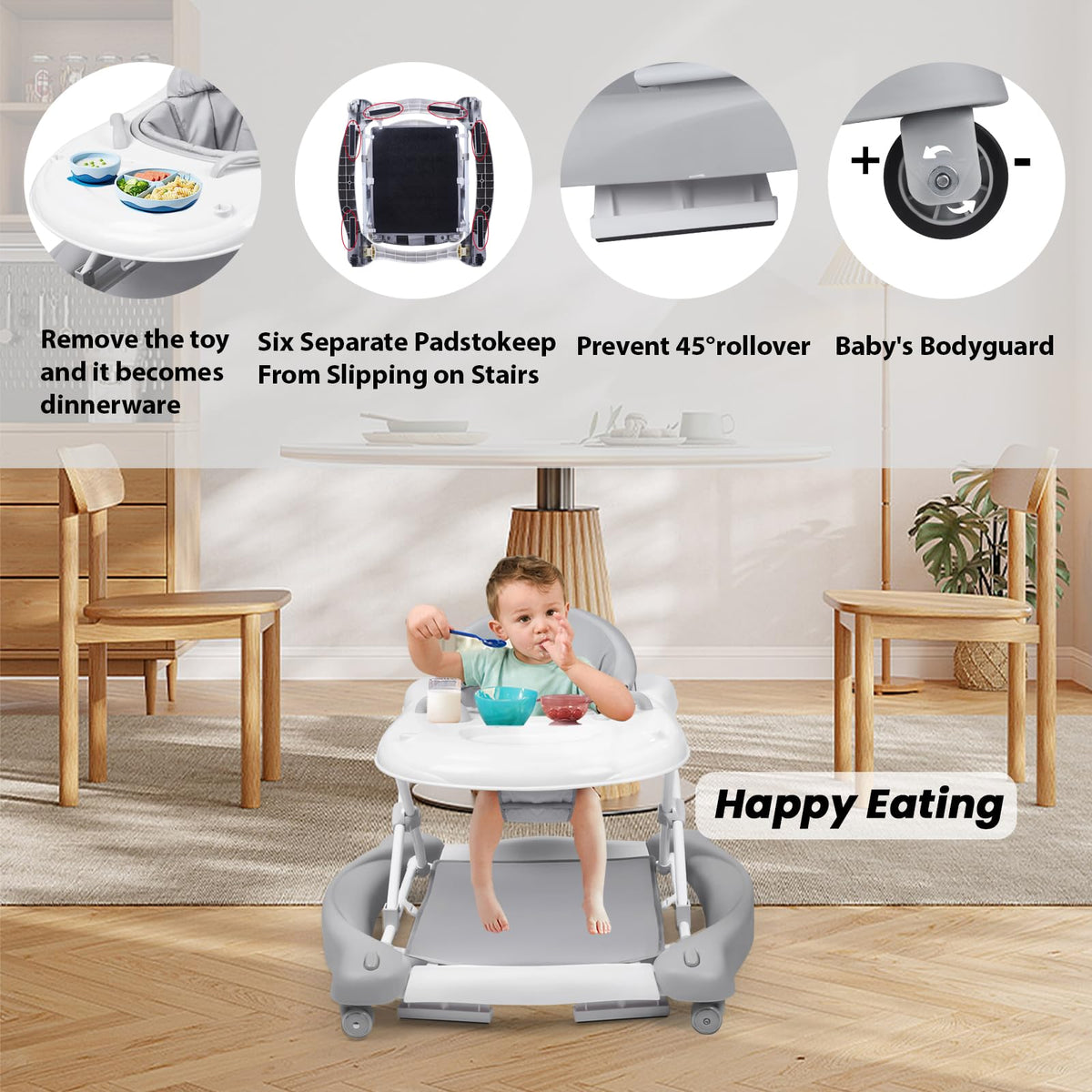 Boyro Baby Removable Footrest for customizable seating as baby grows.