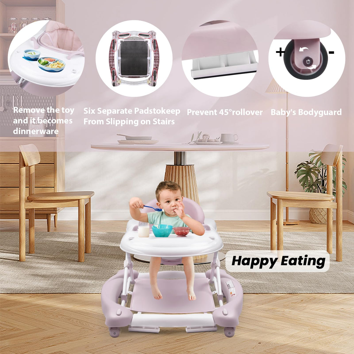 Boyro Baby Walker with adjustable height grows with baby