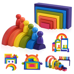 BOZE SUPOD rainbow stacking blocks for color learning and fine motor development