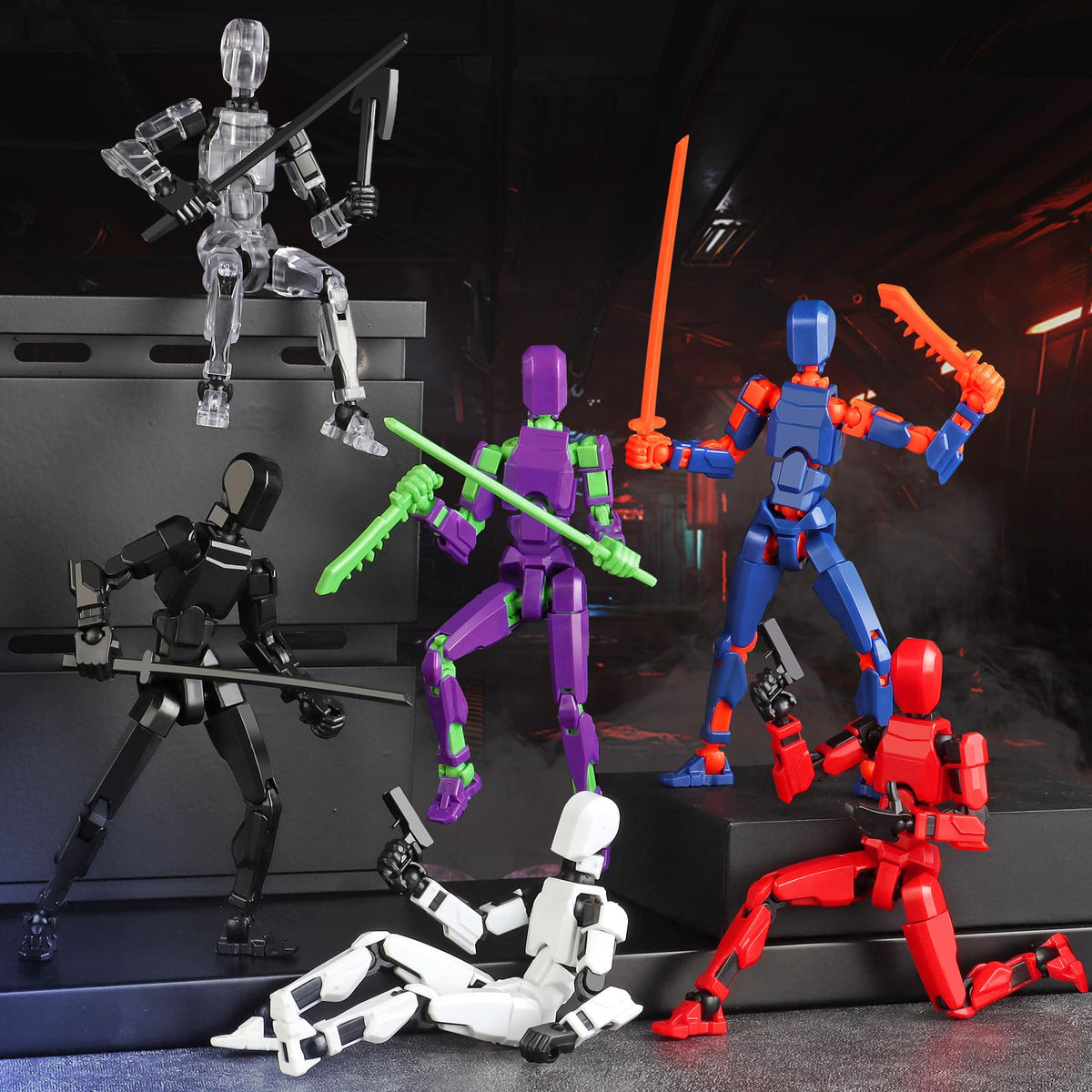 BOZOBO 13-action figure set in assembly pose for creative play and display.