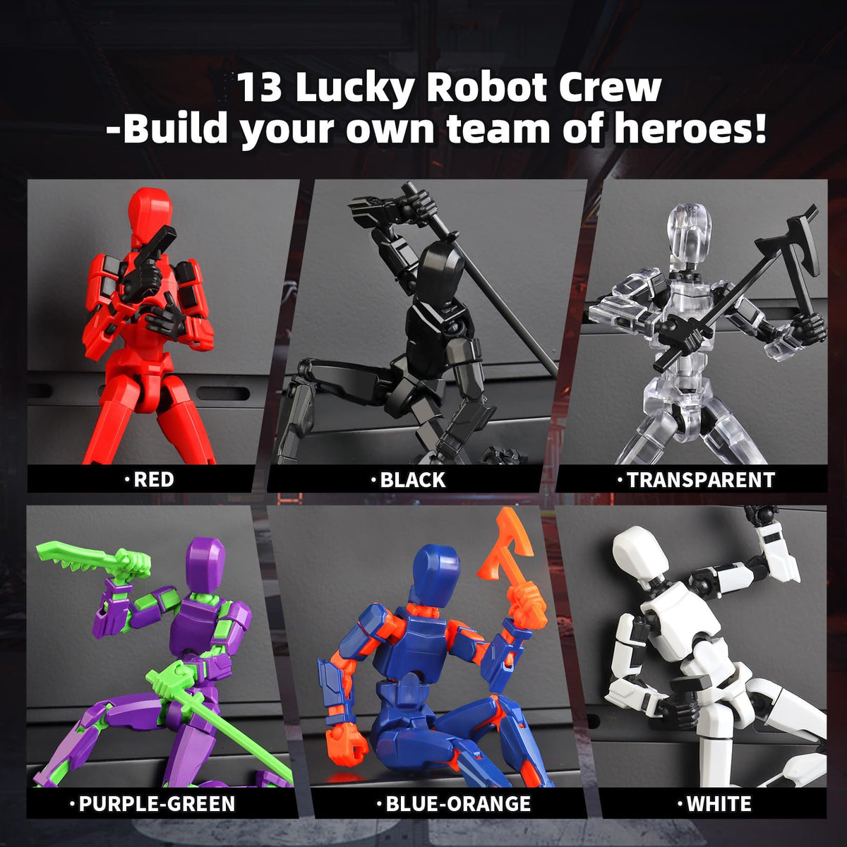 Six-color BOZOBO figures showcased for mix-and-match customization and eye-catching setups.