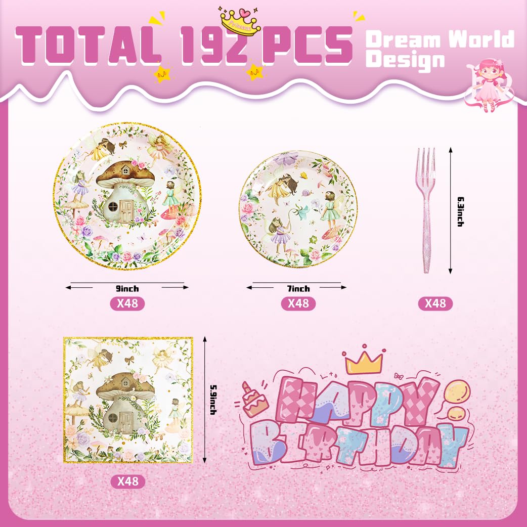 Bphweulko fairy party plates dessert — whimsical design adds charm to treats and celebrations