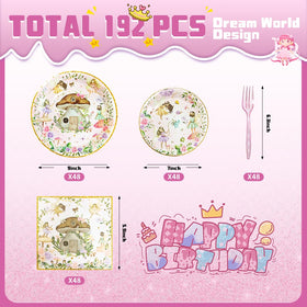 Bphweulko fairy party plates dessert — whimsical design adds charm to treats and celebrations