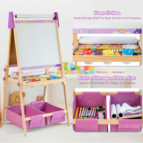 bpmfkid 3-in-1 easel whiteboard dry-erase for mess-free sketches