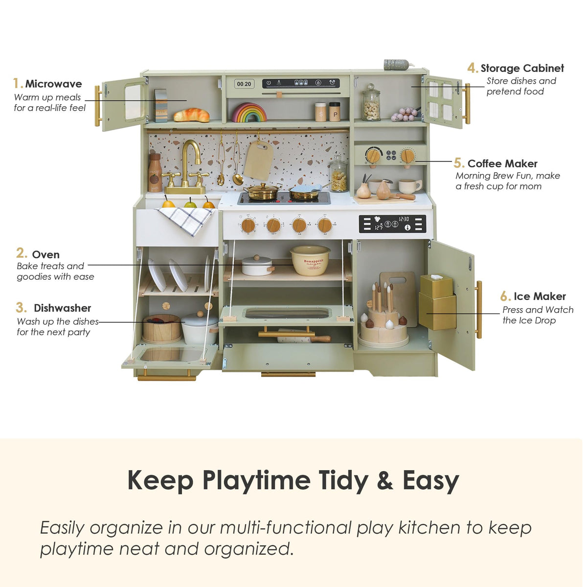 BPMFKID coffee maker adds cozy morning routine pretend play and storytelling.