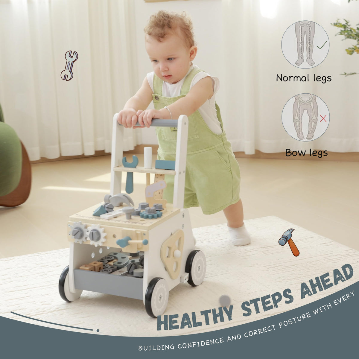 bpmfkid wooden push walker gears engaging problem solving through hands on activities