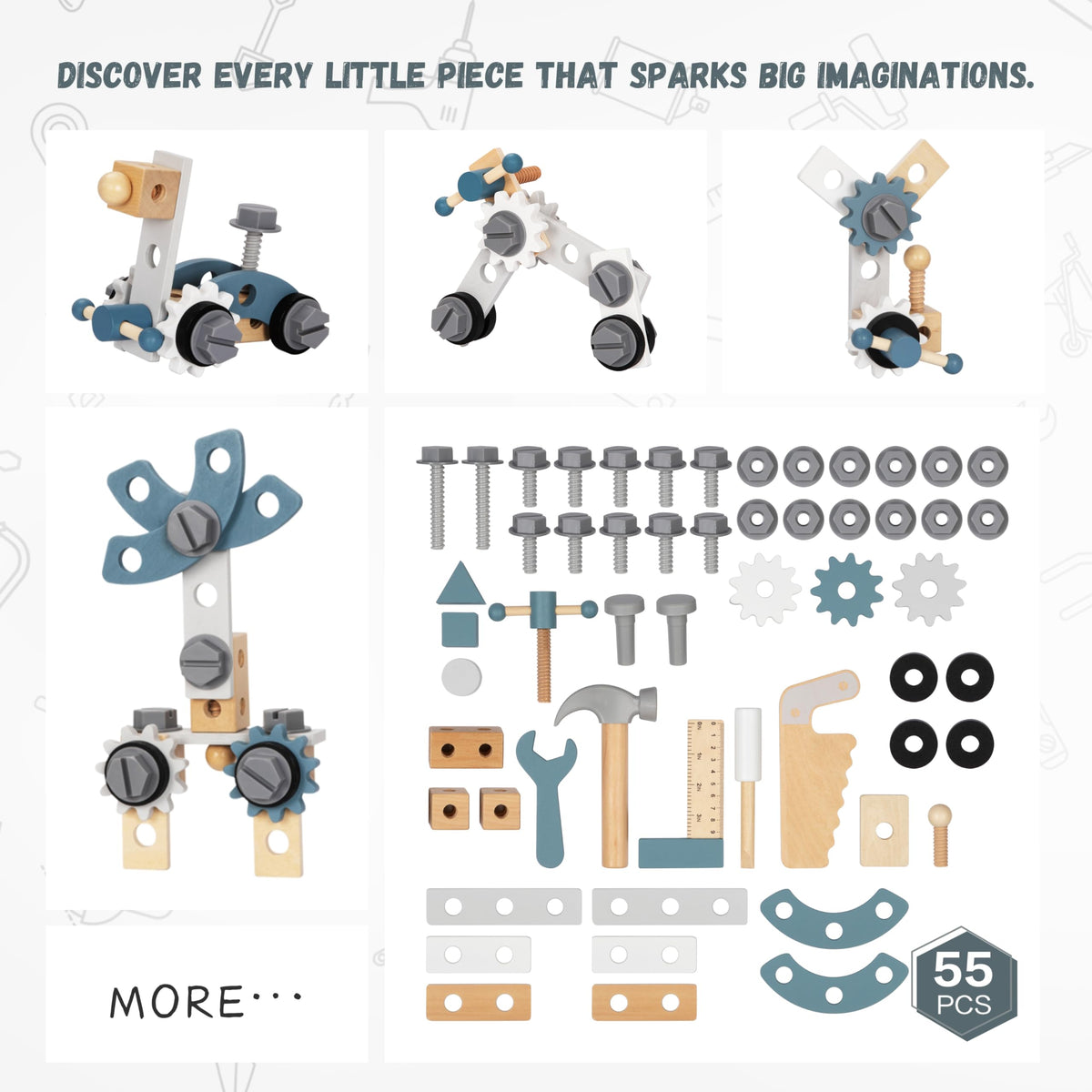 bpmfkid walker storage keeps tools organized during play