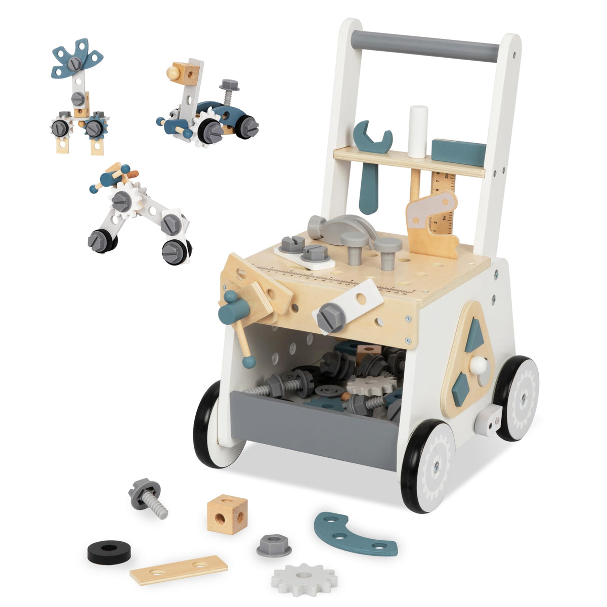 bpmfkid wooden baby push walker tools for imaginative play and motor development