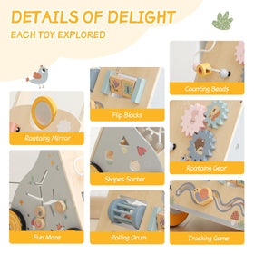 Bpmfkid wooden walker features Montessori-inspired learning center to boost curiosity and fine motor skills.
