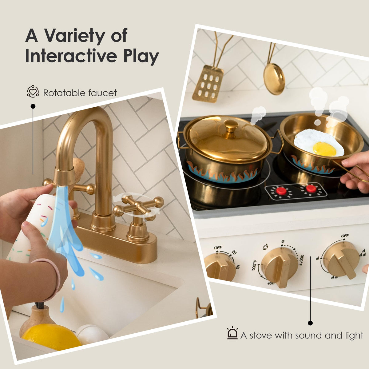 Bpmfkid wooden play kitchen pots pans set inspires creative meals and role play.