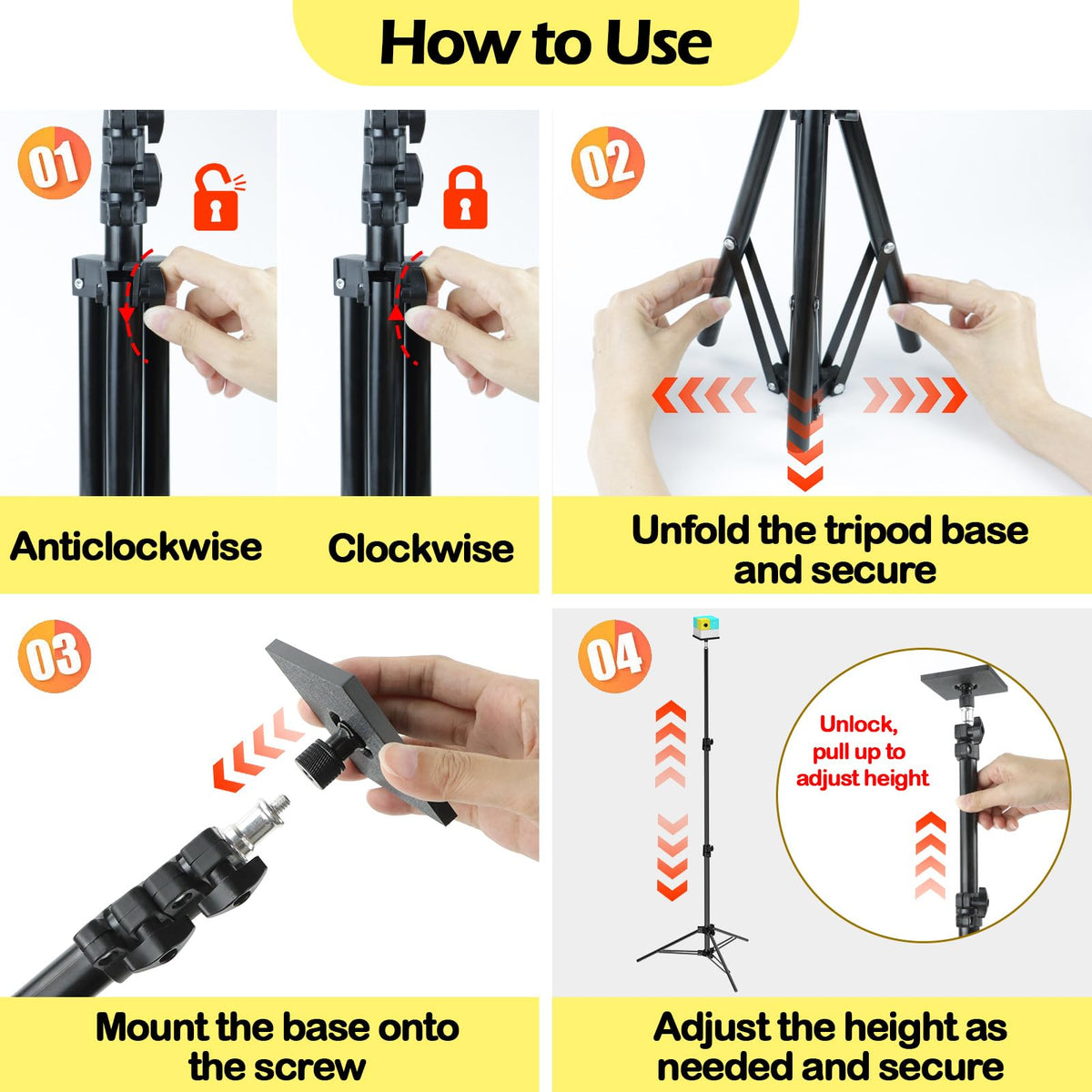 BQDQYBS Nex Playground tripod locking mechanism allows quick height changes.