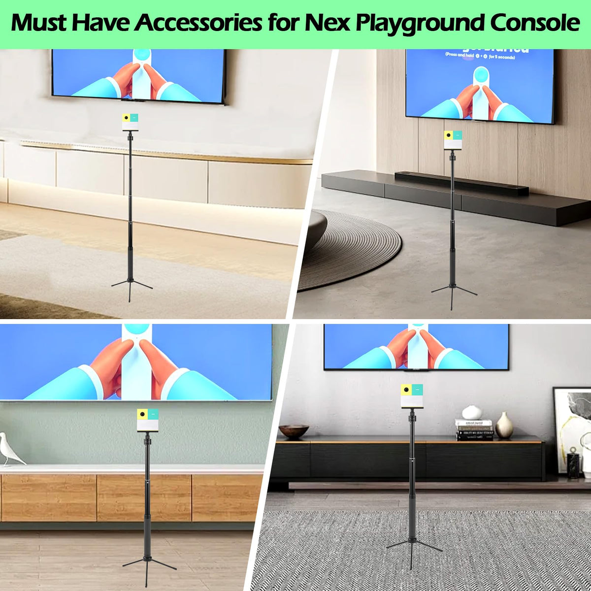 BQDQYBS tripod stand locking mechanism keeps height secure during gameplay.