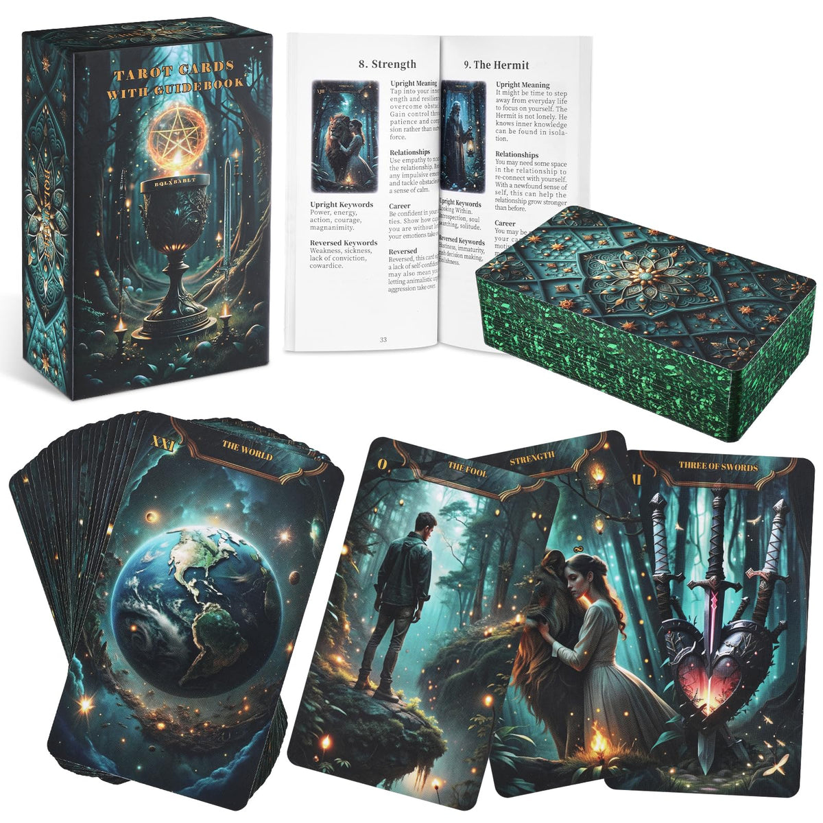 BQLXBABLT tarot forest deck with forest imagery for intuitive readings