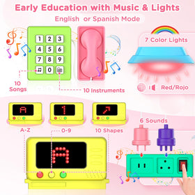 BQU Busy Board's colorful cartoon design encourages hands-on exploration.