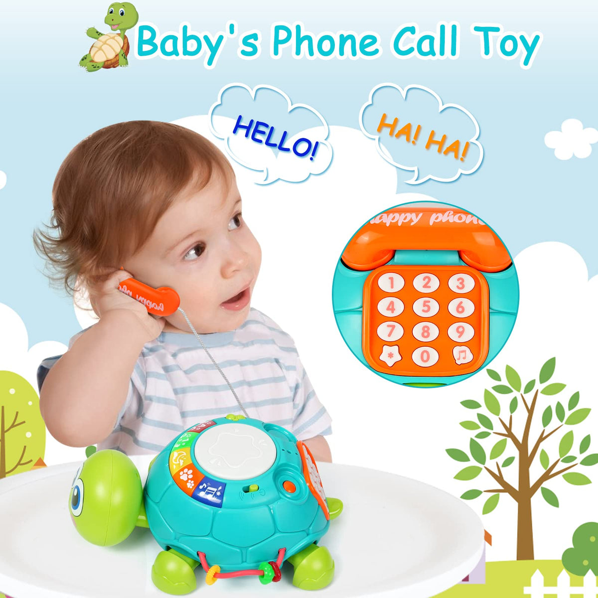 BQU Musical Turtle toy includes ABC/123 learning for early cognition
