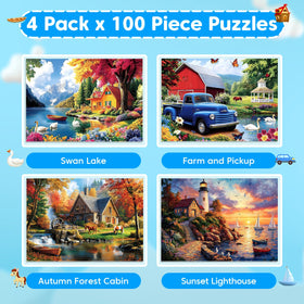 Bractowa 100-piece puzzle Farm and Pickup engaging kids with easy-to-handle pieces