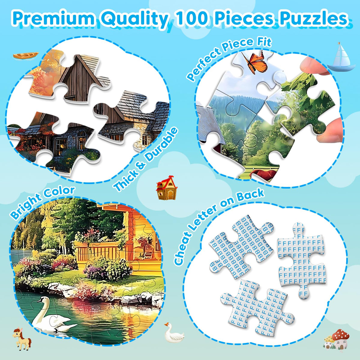 Bractowa 100-piece puzzle Sunset Lighthouse promotes cooperative play and cognitive engagement