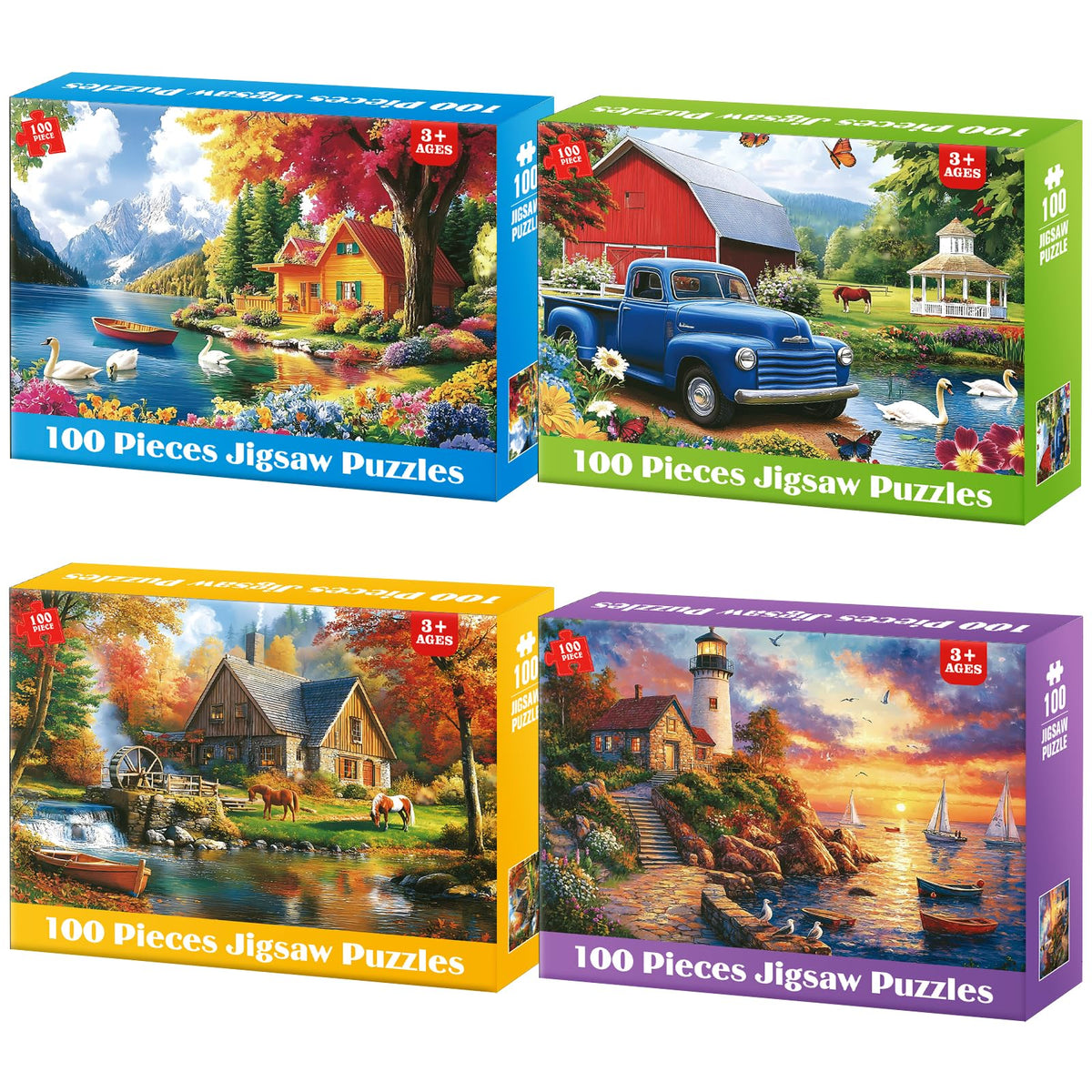 Bractowa 100-piece puzzle Swan Lake for seniors boosts focus and family bonding