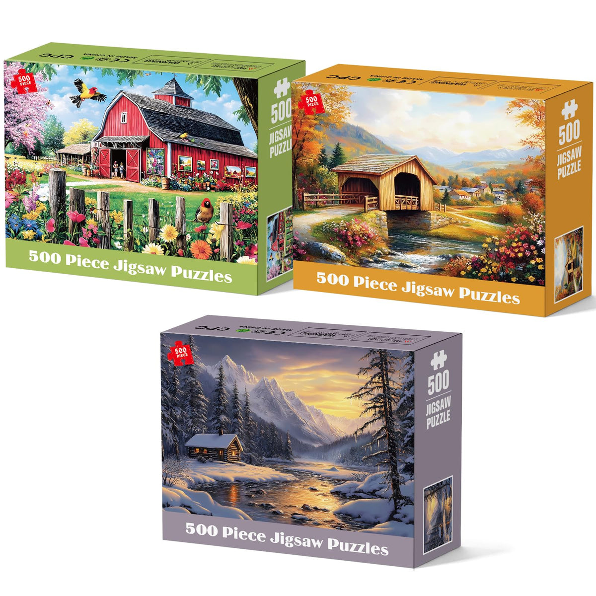 Bractowa 3-pack puzzle packaging shows eco-friendly set ready for gifting.