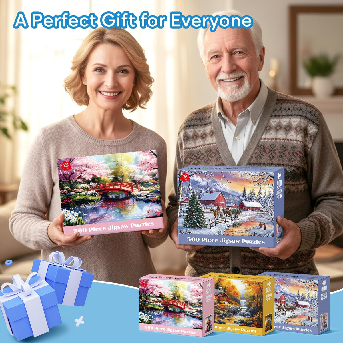 Bractowa 4 Seasons puzzle artwork: vivid seasonal scenes with high-definition detail.