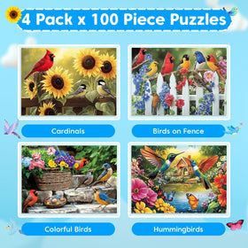 Bractowa Birds on Fence puzzle: large pieces for easy handling
