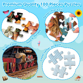 Bractowa Boots with Flowers 100-piece puzzle sparks imagination through colorful scenes.