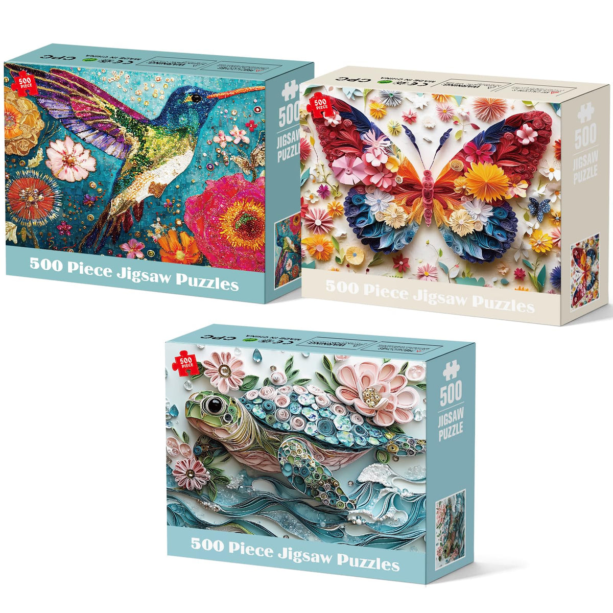 Bractowa butterfly 500-piece puzzle—vibrant art for a calm solo session.