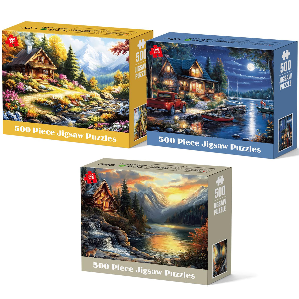 Bractowa canoe lake 500-piece puzzle with tranquil waters for focused, relaxing play.