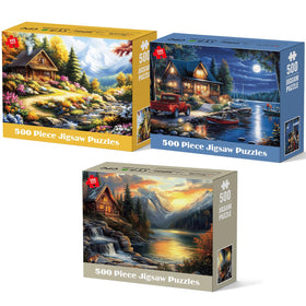 Bractowa canoe lake 500-piece puzzle with tranquil waters for focused, relaxing play.