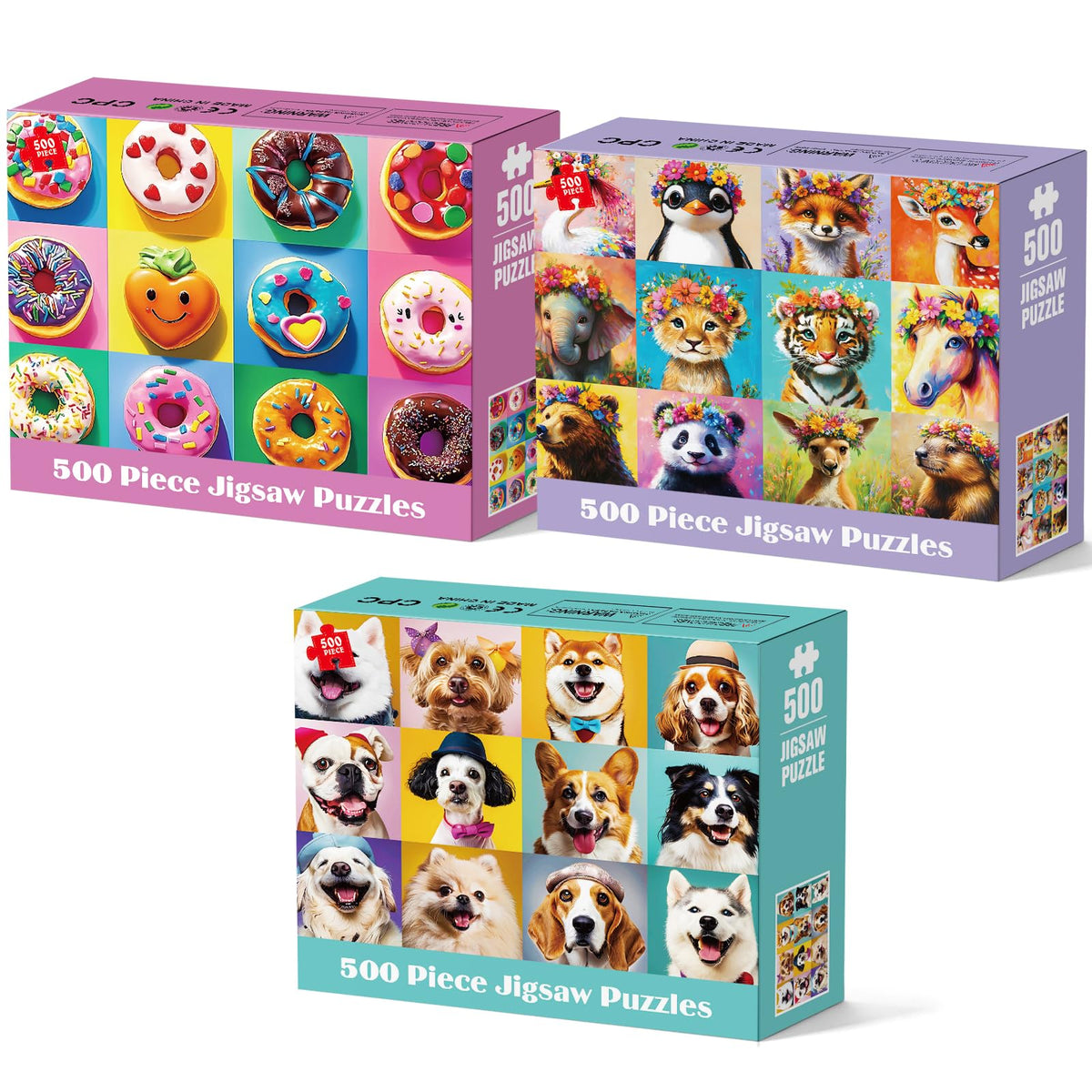 Bractowa donut dogs puzzle: vibrant artwork for cozy family nights.