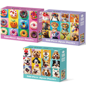 Bractowa donut dogs puzzle: vibrant artwork for cozy family nights.