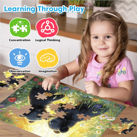 Bractowa four-designs 100-piece puzzle set, versatile for ages 4–10.