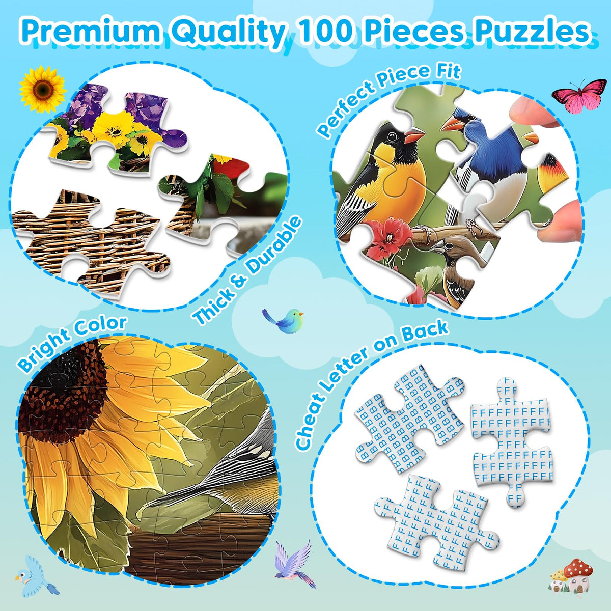 Bractowa Hummingbirds puzzle: interlocking pieces with sturdy cardboard