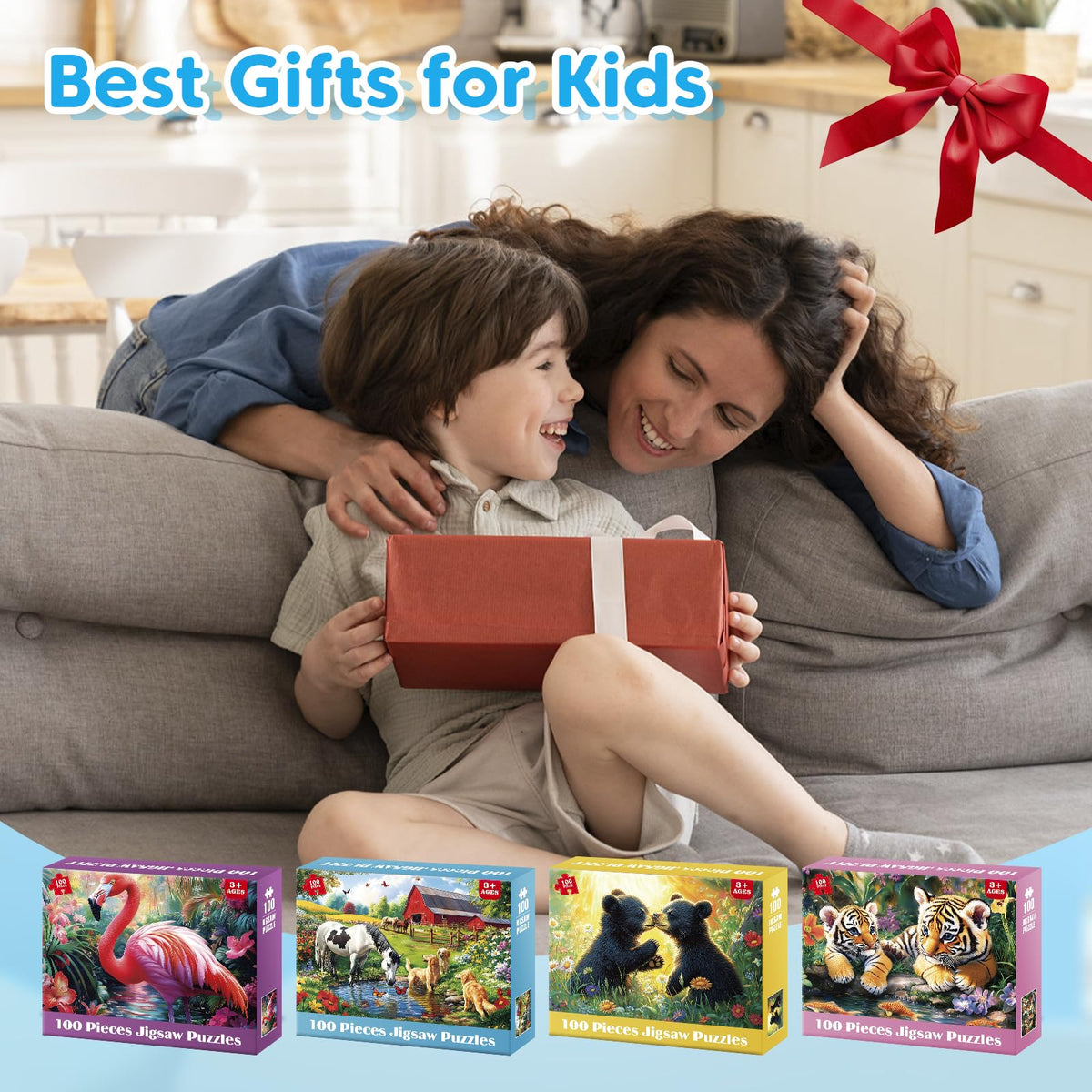Bractowa kids puzzles easy-assembly, letters on back aid beginners.