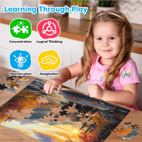 Bractowa Large Piece durable cardboard puzzle, easy grip for seniors.