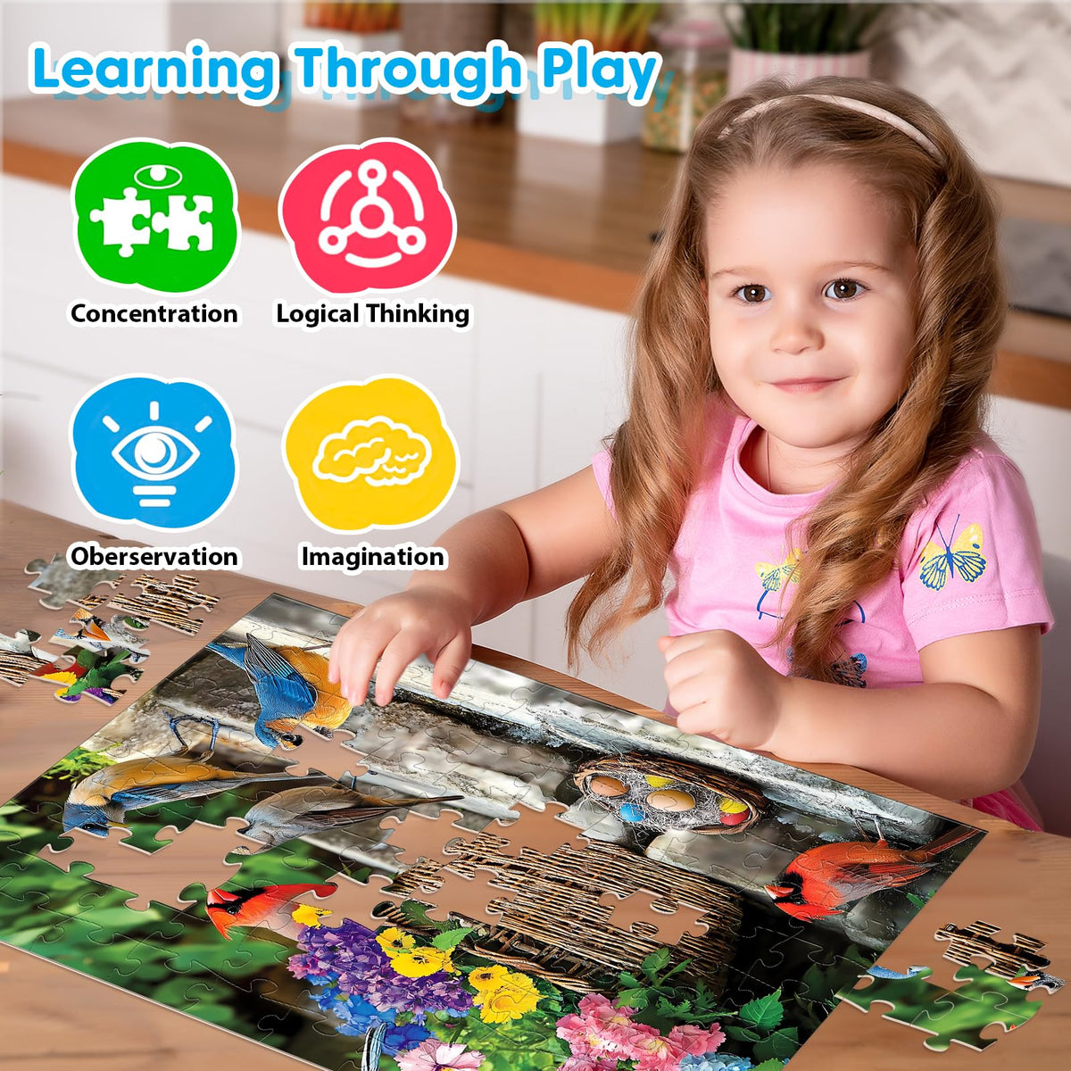 Bractowa Large piece puzzle collection: easy grip for all ages