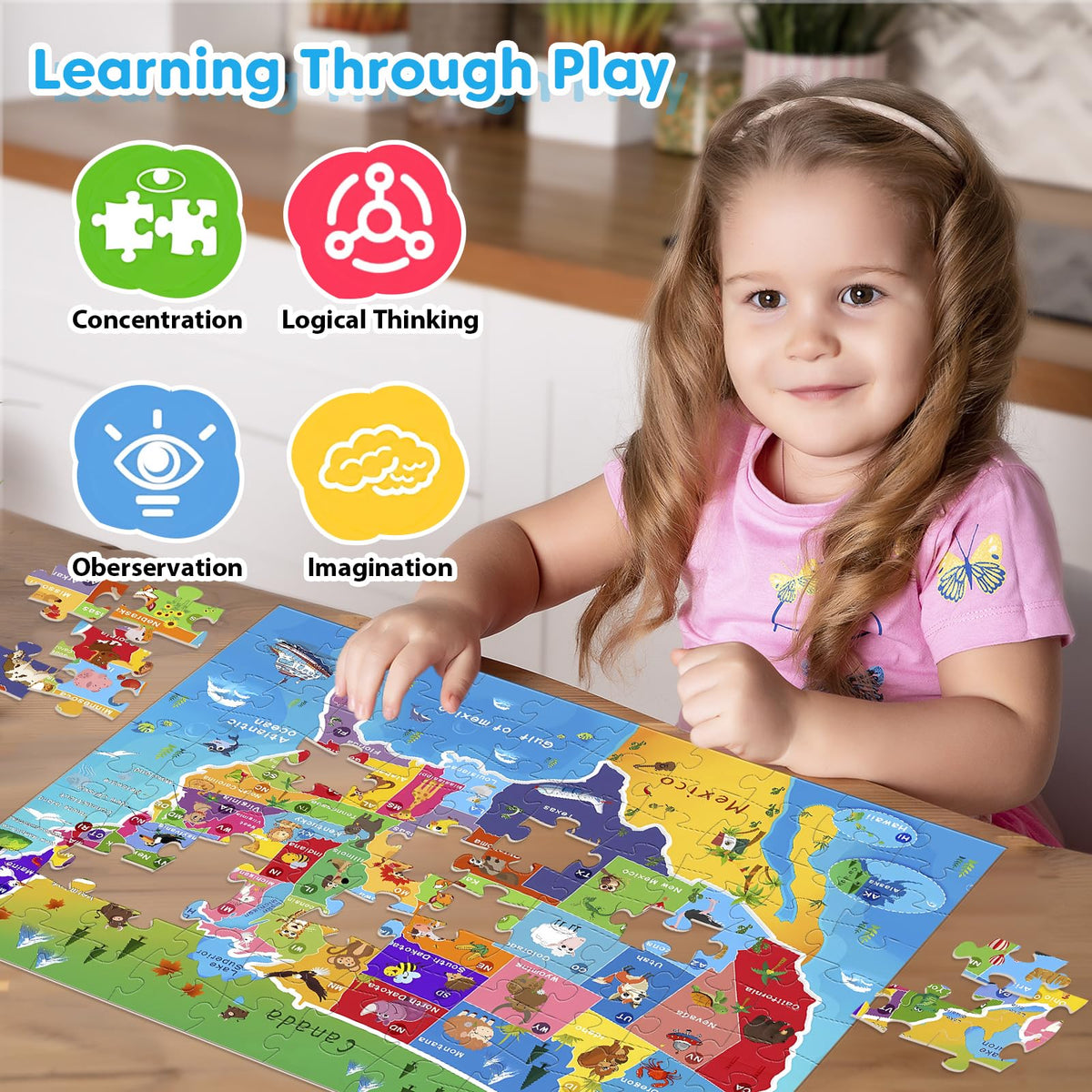 Bractowa puzzle pieces back with letters aids guided assembly for beginners.